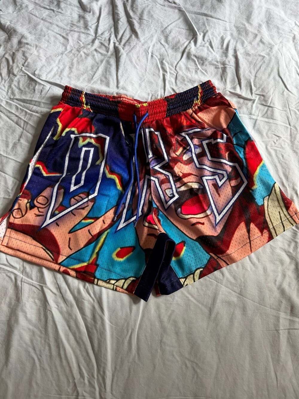 DKS Anime Mesh Shorts Size M Red Multi Basketball Graphic